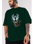 Venom (2) Ön Baskılı Zümrüt Yeşili Oversize T-Shirt Bisiklet Yaka Pamuk Erkek Kadın 3