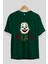 Joker (10) Ön Baskılı Zümrüt Yeşili Oversize T-Shirt Bisiklet Yaka Pamuk Erkek Kadın 2
