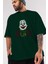 Joker (10) Ön Baskılı Zümrüt Yeşili Oversize T-Shirt Bisiklet Yaka Pamuk Erkek Kadın 3
