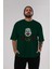 Joker (10) Ön Baskılı Zümrüt Yeşili Oversize T-Shirt Bisiklet Yaka Pamuk Erkek Kadın 5