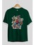 Spiderman Ön Baskılı Zümrüt Yeşili Oversize T-Shirt Bisiklet Yaka Pamuk Erkek Kadın 2