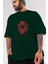 Spiderman (10) Ön Baskılı Zümrüt Yeşili Oversize T-Shirt Bisiklet Yaka Pamuk Erkek Kadın 3