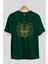 Iron Man 1 Ön Baskılı Zümrüt Yeşili Oversize T-Shirt Bisiklet Yaka Pamuk Erkek Kadın 2