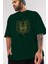 Iron Man 1 Ön Baskılı Zümrüt Yeşili Oversize T-Shirt Bisiklet Yaka Pamuk Erkek Kadın 3