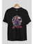 Spiderman Rock Ön Baskılı Siyah Oversize T-Shirt Bisiklet Yaka Erkek Kadın 2
