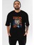 Iron Man (4) Ön Baskılı Siyah Oversize T-Shirt Bisiklet Yaka Erkek Kadın 1