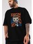 Iron Man (4) Ön Baskılı Siyah Oversize T-Shirt Bisiklet Yaka Erkek Kadın 3
