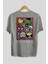 Friends Avenger Arka Baskılı Gri Oversize T-Shirt Bisiklet Yaka Pamuk Erkek Kadın 2