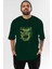 Hulk (4) Ön Baskılı Zümrüt Yeşili Oversize T-Shirt Bisiklet Yaka Pamuk Erkek Kadın 1