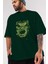 Hulk (4) Ön Baskılı Zümrüt Yeşili Oversize T-Shirt Bisiklet Yaka Pamuk Erkek Kadın 3