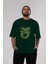Hulk (4) Ön Baskılı Zümrüt Yeşili Oversize T-Shirt Bisiklet Yaka Pamuk Erkek Kadın 5