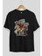 Iron Man (6) Ön Baskılı Siyah Oversize T-Shirt Bisiklet Yaka Erkek Kadın 2