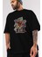 Iron Man (6) Ön Baskılı Siyah Oversize T-Shirt Bisiklet Yaka Erkek Kadın 3