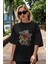 Iron Man (6) Ön Baskılı Siyah Oversize T-Shirt Bisiklet Yaka Erkek Kadın 5