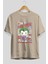 Joker (4) Ön Baskılı Bej Oversize T-Shirt Bisiklet Yaka Pamuk Erkek Kadın 2
