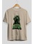 Hulk (1) Ön Baskılı Bej Oversize T-Shirt Bisiklet Yaka Pamuk Erkek Kadın 2