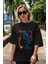 Star Wars Ön Baskılı Siyah Oversize T-Shirt Bisiklet Yaka Erkek Kadın 5