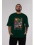 Friends Avenger Ön Baskılı Zümrüt Yeşili Oversize T-Shirt Bisiklet Yaka Pamuk Erkek Kadın 5