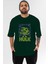 Hulk (2) Ön Baskılı Zümrüt Yeşili Oversize T-Shirt Bisiklet Yaka Pamuk Erkek Kadın 1