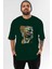 Joker (7) Ön Baskılı Zümrüt Yeşili Oversize T-Shirt Bisiklet Yaka Pamuk Erkek Kadın 1