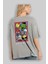 Friends Avenger Arka Baskılı Gri Oversize T-Shirt Bisiklet Yaka Pamuk Erkek Kadın 3
