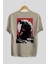 Godzilla (2) Arka Baskılı Bej Oversize T-Shirt Bisiklet Yaka Pamuk Erkek Kadın 2