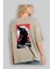 Godzilla (2) Arka Baskılı Bej Oversize T-Shirt Bisiklet Yaka Pamuk Erkek Kadın 3