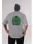 Hulk (7) Arka Baskılı Gri Oversize T-Shirt Bisiklet Yaka Pamuk Erkek Kadın 1