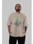 Joker (9) Ön Baskılı Bej Oversize T-Shirt Bisiklet Yaka Pamuk Erkek Kadın 5
