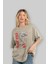 Jurassic Park (2) Ön Baskılı Bej Oversize T-Shirt Bisiklet Yaka Pamuk Erkek Kadın 4