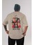 La Casa De Papel (13) Arka Baskılı Bej Oversize T-Shirt Bisiklet Yaka Pamuk Erkek Kadın 1
