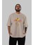 Iron Man (1) Ön Baskılı Bej Oversize T-Shirt Bisiklet Yaka Pamuk Erkek Kadın 5