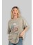 Venom (10) Ön Baskılı Bej Oversize T-Shirt Bisiklet Yaka Pamuk Erkek Kadın 4