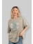 Jurassic Park (1) Ön Baskılı Bej Oversize T-Shirt Bisiklet Yaka Pamuk Erkek Kadın 4