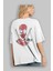 Deadpool (4) Arka Baskılı Beyaz Oversize T-Shirt Bisiklet Yaka Pamuk Erkek Kadın 3