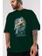 Thor (2) Ön Baskılı Zümrüt Yeşili Oversize T-Shirt Bisiklet Yaka Pamuk Erkek Kadın 3