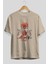 Deadpool (10) Ön Baskılı Bej Oversize T-Shirt Bisiklet Yaka Pamuk Erkek Kadın 2