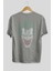Joker (1) Arka Baskılı Gri Oversize T-Shirt Bisiklet Yaka Pamuk Erkek Kadın 2