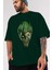 Joker (3) Ön Baskılı Zümrüt Yeşili Oversize T-Shirt Bisiklet Yaka Pamuk Erkek Kadın 3