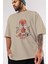 Deadpool (10) Ön Baskılı Bej Oversize T-Shirt Bisiklet Yaka Pamuk Erkek Kadın 3