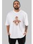Flash Avengers Ön Baskılı Beyaz Oversize T-Shirt Bisiklet Yaka Erkek Kadın 1