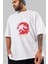 Jurassic Park (3) Ön Baskılı Beyaz Oversize T-Shirt Bisiklet Yaka Erkek Kadın 3
