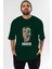 Joker (8) Ön Baskılı Zümrüt Yeşili Oversize T-Shirt Bisiklet Yaka Pamuk Erkek Kadın 1