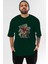 Iron Man (6) Ön Baskılı Zümrüt Yeşili Oversize T-Shirt Bisiklet Yaka Pamuk Erkek Kadın 1
