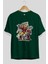 Iron Man (6) Ön Baskılı Zümrüt Yeşili Oversize T-Shirt Bisiklet Yaka Pamuk Erkek Kadın 2