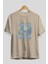 Game Of Thrones Gece Kralı Ön Baskılı Bej Oversize T-Shirt Bisiklet Yaka Pamuk Erkek Kadın 2