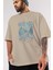 Game Of Thrones Gece Kralı Ön Baskılı Bej Oversize T-Shirt Bisiklet Yaka Pamuk Erkek Kadın 3