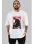 Godzilla (2) Ön Baskılı Beyaz Oversize T-Shirt Bisiklet Yaka Erkek Kadın 1