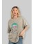 Joker 1 Ön Baskılı Bej Oversize T-Shirt Bisiklet Yaka Pamuk Erkek Kadın 4
