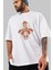 Flash Avengers Ön Baskılı Beyaz Oversize T-Shirt Bisiklet Yaka Erkek Kadın 3